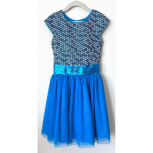 Jona Michelle Size 7 Dress Girls Blue Party Formal Tulle Sleeveless Holiday